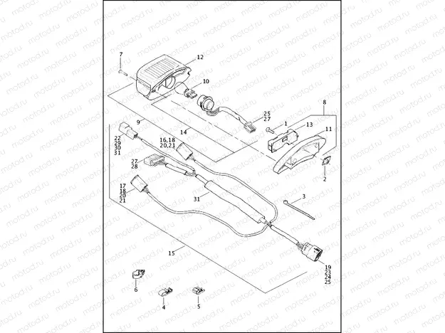 TAIL LAMP (CANADA, HDI, ENGLAND, JAPAN & AUSTRALIA)