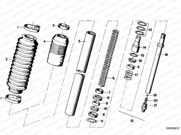 Telescope fork tube/absorber/spring