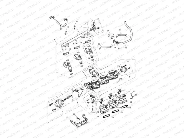 Throttles,Injectors & Fuel Rail