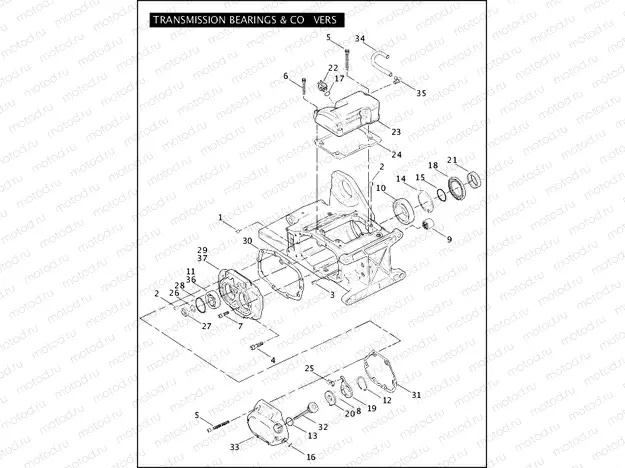TRANSMISSION BEARINGS & COVERS (2 OF 2)