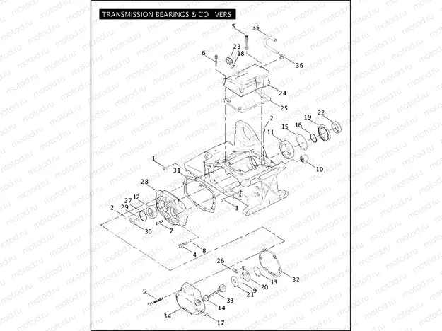 TRANSMISSION BEARINGS & COVERS