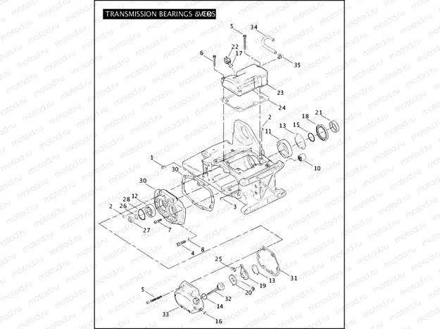 TRANSMISSION BEARINGS & COVERS