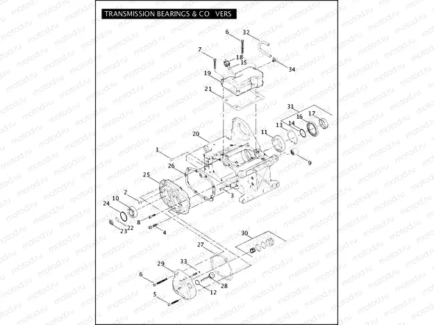 TRANSMISSION BEARINGS & COVERS