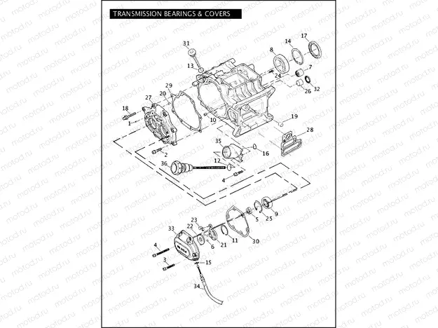 TRANSMISSION BEARINGS & COVERS