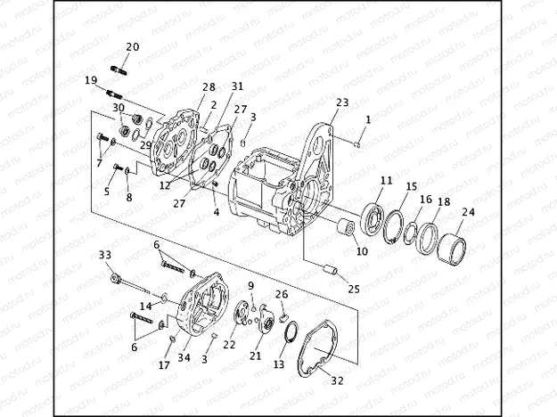 TRANSMISSION BEARINGS & SIDE COVERS