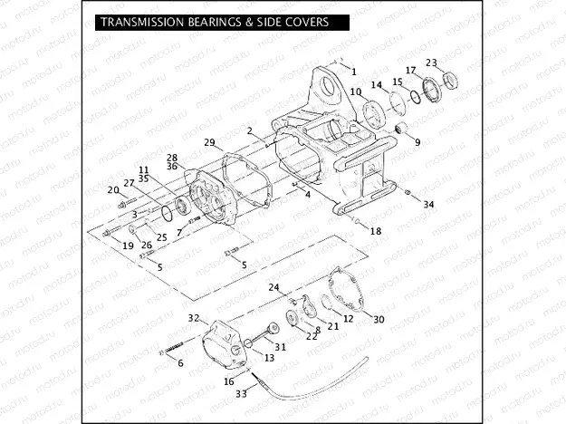 TRANSMISSION BEARINGS & SIDE COVERS