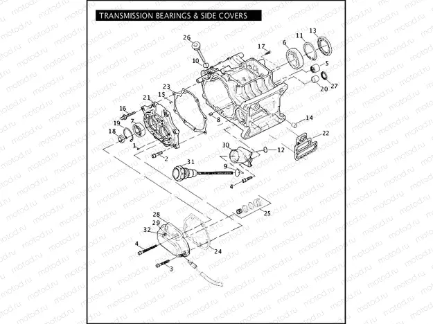 TRANSMISSION BEARINGS & SIDE COVERS