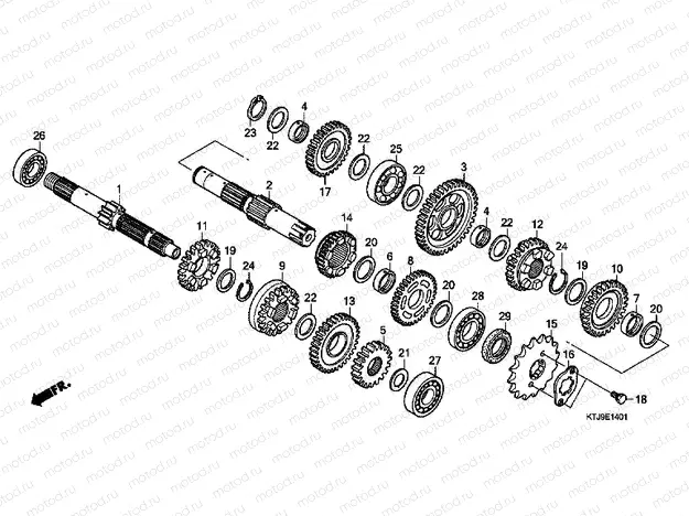 TRANSMISSION E-14-1 (CGR125SHA, B)