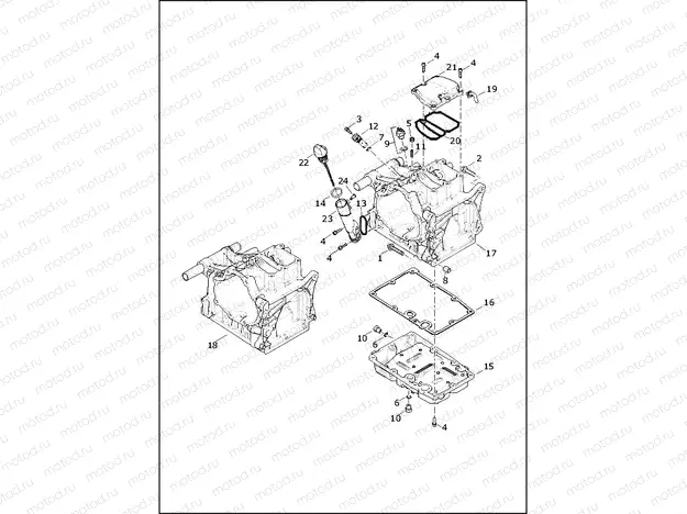 TRANSMISSION HOUSING, TOP COVER AND OIL PAN