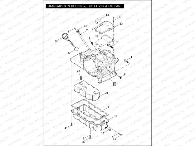 TRANSMISSION HOUSING, TOP COVER & OIL PAN