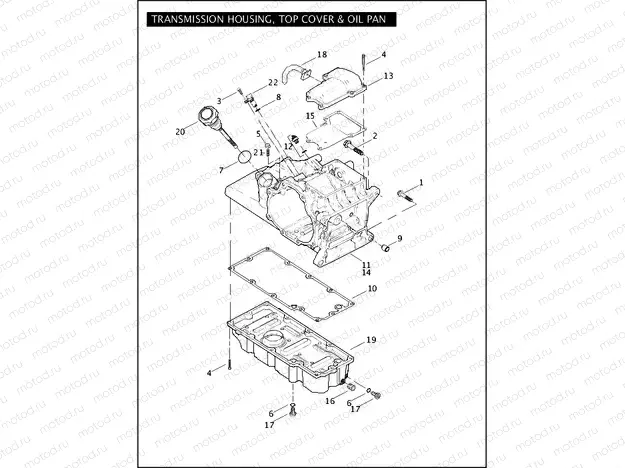 TRANSMISSION HOUSING, TOP COVER & OIL PAN