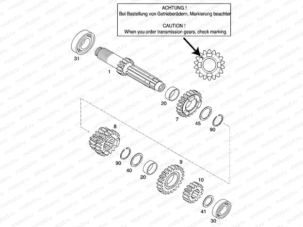 TRANSMISSION I - MAIN SHAFT