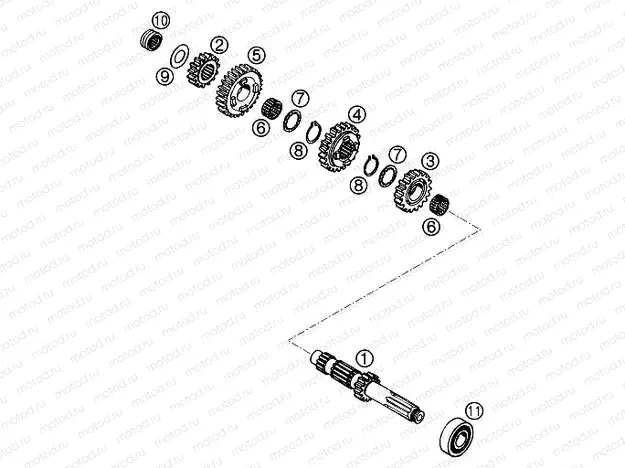 TRANSMISSION I - MAIN SHAFT