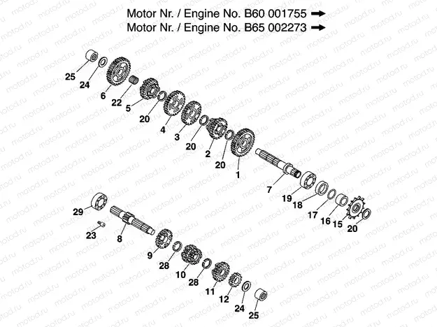 TRANSMISSION I - MAIN SHAFT