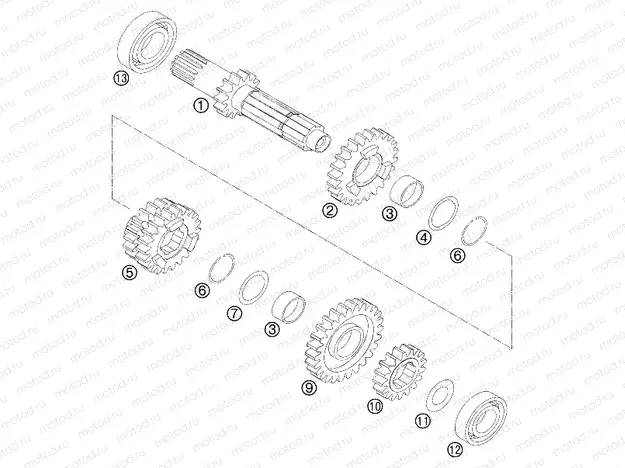 TRANSMISSION I - MAIN SHAFT