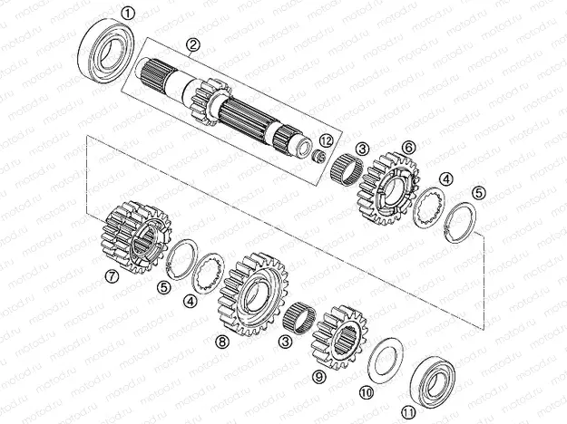 TRANSMISSION I - MAIN SHAFT