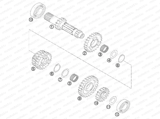 TRANSMISSION I - MAIN SHAFT