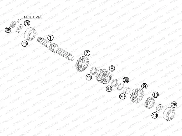 TRANSMISSION I - MAIN SHAFT