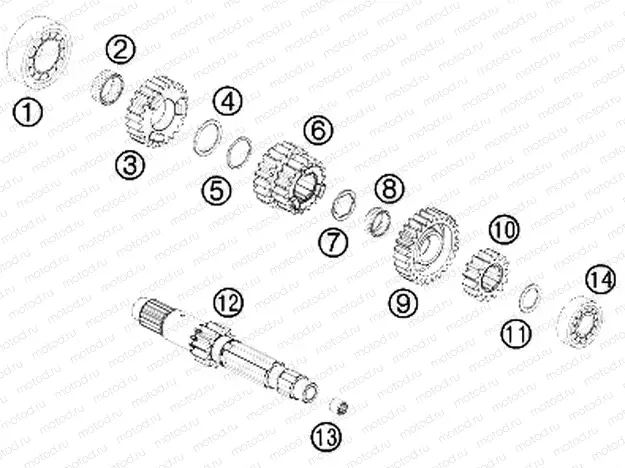 TRANSMISSION I - MAIN SHAFT