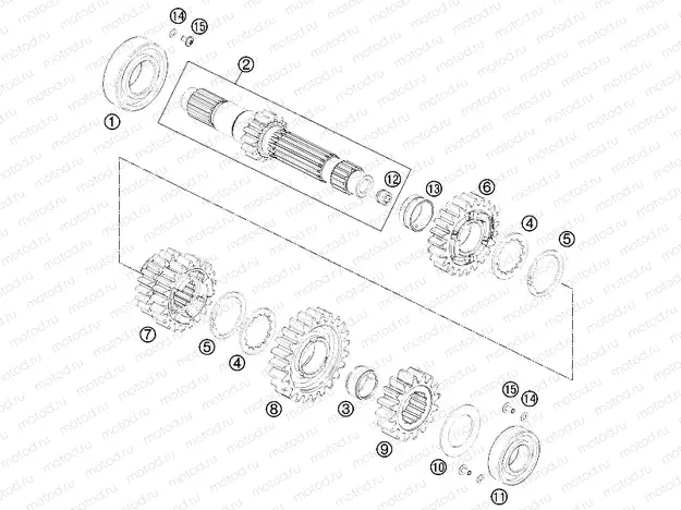 TRANSMISSION I - MAIN SHAFT