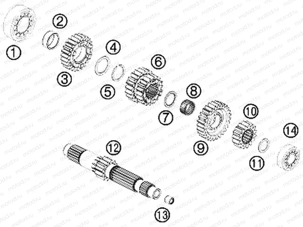 TRANSMISSION I - MAIN SHAFT