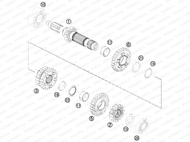 TRANSMISSION I - MAIN SHAFT