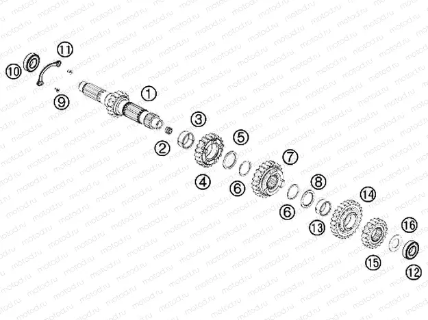 TRANSMISSION I - MAIN SHAFT