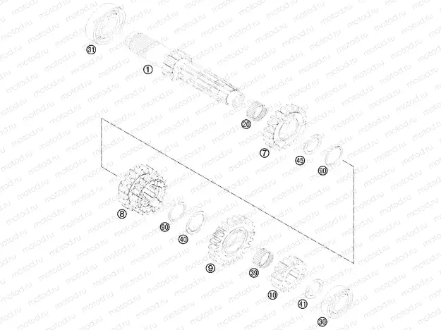 TRANSMISSION I - MAIN SHAFT