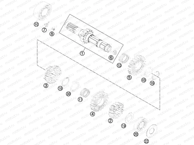 TRANSMISSION I - MAIN SHAFT