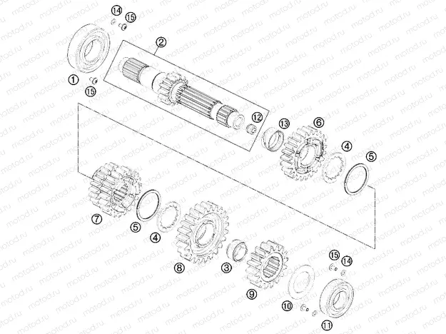 TRANSMISSION I - MAIN SHAFT