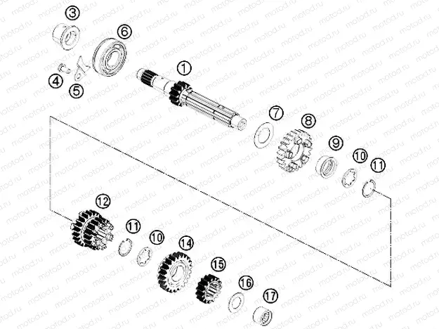 TRANSMISSION I - MAIN SHAFT