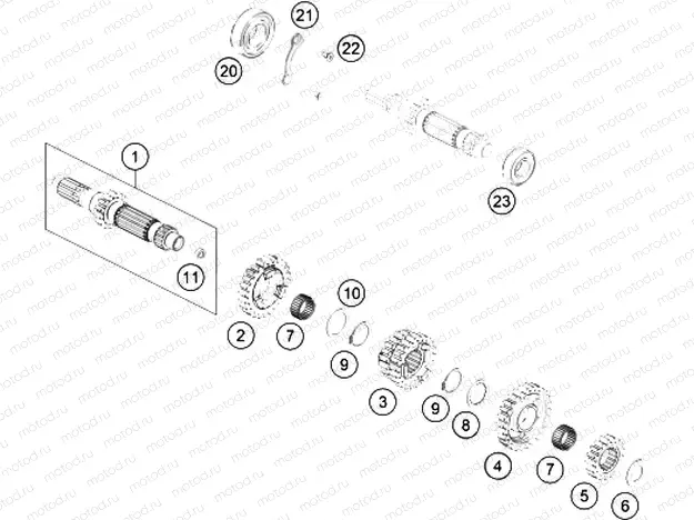 TRANSMISSION I - MAIN SHAFT