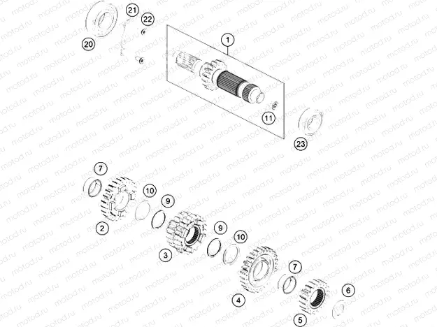 TRANSMISSION I - MAIN SHAFT