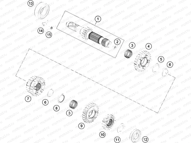TRANSMISSION I - MAIN SHAFT|Engine|33