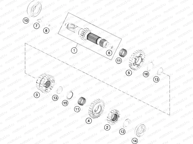TRANSMISSION I - MAIN SHAFT|Engine|33
