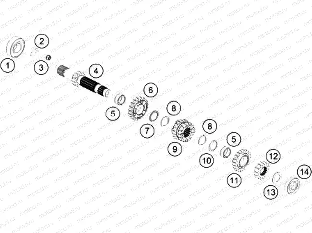 TRANSMISSION I - MAIN SHAFT|Engine|33