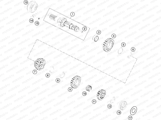 TRANSMISSION I - MAIN SHAFT|Engine|33