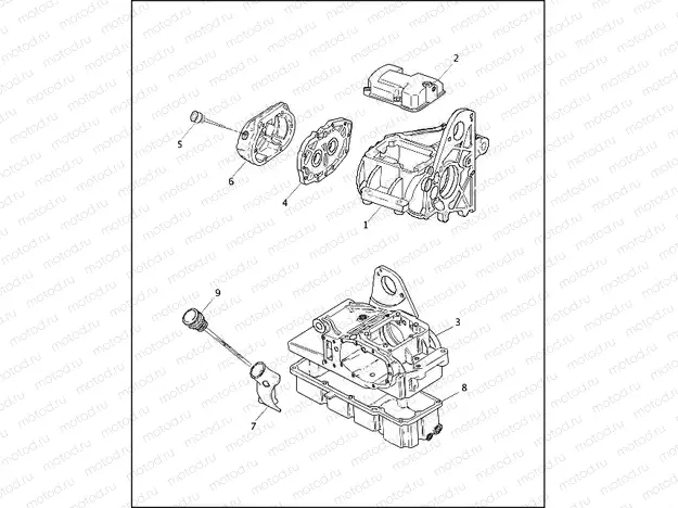 TRANSMISSION, TRANSMISSION HOUSING & OIL PAN