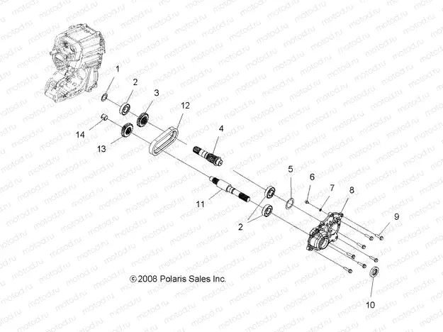 TRANSMISSION | TRANSMISSION, OUTPUT SHAFT - A07MH76FA (49ATVSHAFTOUTPUT08SP800)