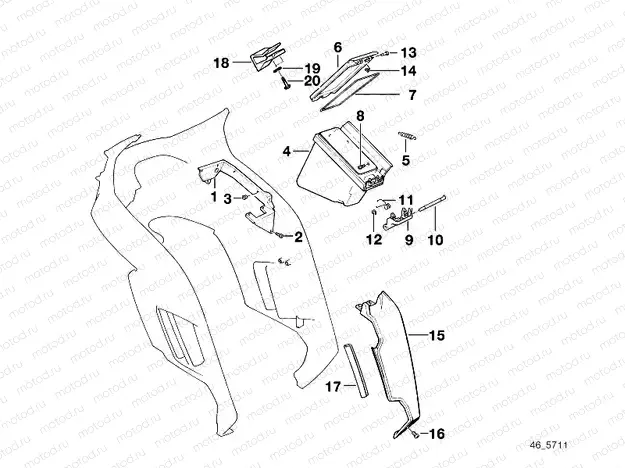 Trim panel-side pocket/knee padding
