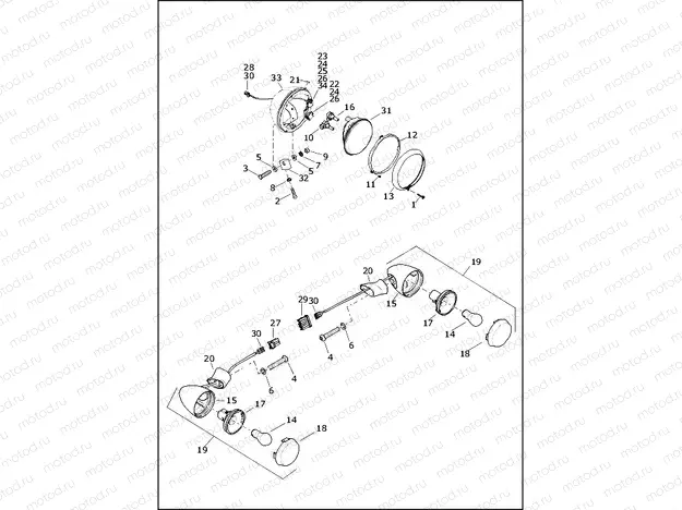TURN SIGNALS, FRONT AND HEADLAMP - FLRT (DOMESTIC)
