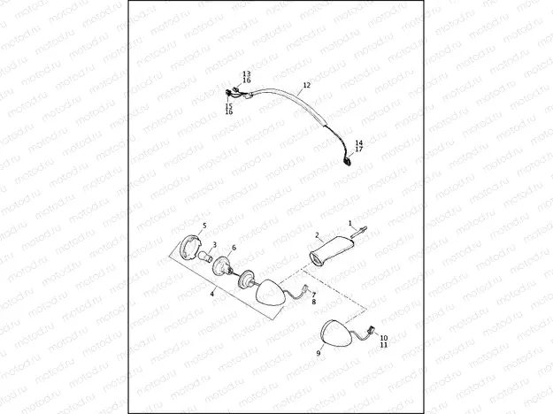 TURN SIGNALS, REAR - XL883N, XL1200NS, XL1200X, XL1200XS, 1200X ANX