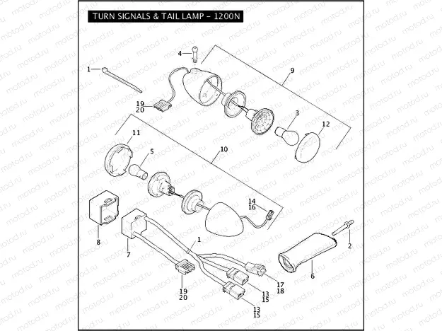 TURN SIGNALS & TAIL LAMP - 1200N