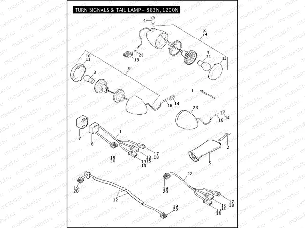 TURN SIGNALS & TAIL LAMP - 883N, 1200N