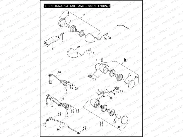 TURN SIGNALS & TAIL LAMP - 883N, 1200N/X