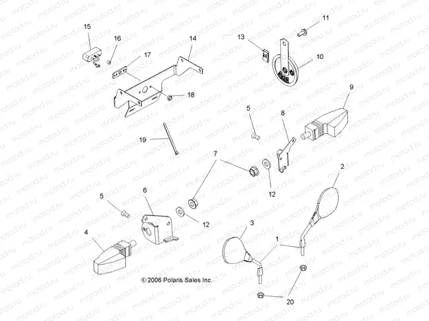 TURN SIGNALS/MIRRORS/HORN - A07MH76FA (49ATVTURNSIG078EFIIN) | TURN SIGNALS/MIRRORS/HORN - A07MH76FA (49ATVTURNSIG078EFIIN)