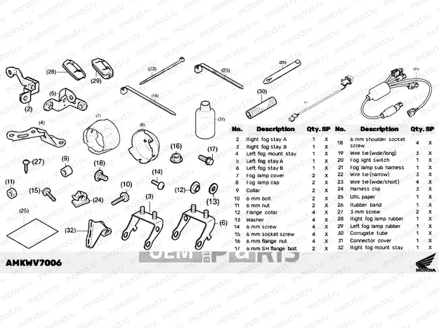 V70-21-06 KIT,FR LED FOG LIGHT ATT