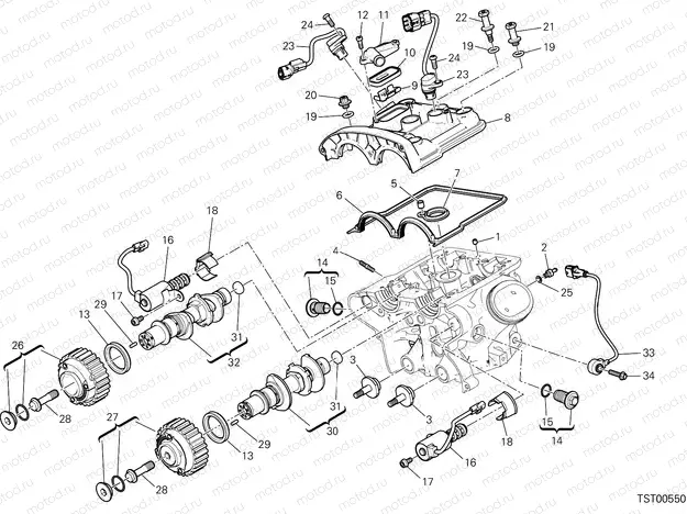 VERTICAL CYLINDER HEAD - TIMING [MOD:MS1200;XST:AUS,EUR,FRA,JAP]