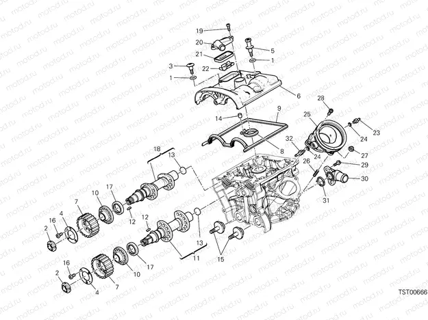 VERTICAL CYLINDER HEAD - TIMING [MOD:MS950S]