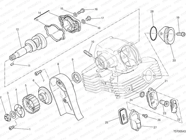 VERTICAL CYLINDER HEAD - TIMING [MOD:SCR800CR]